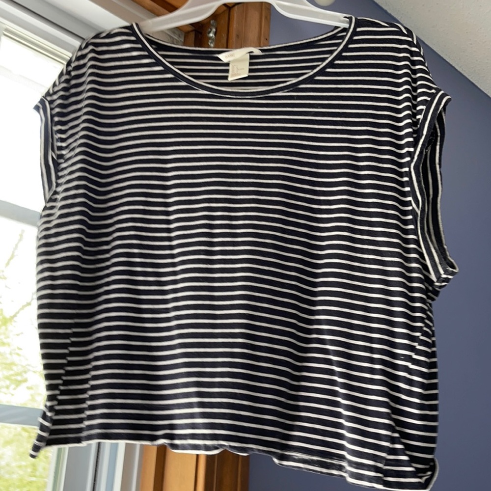 Navy striped top